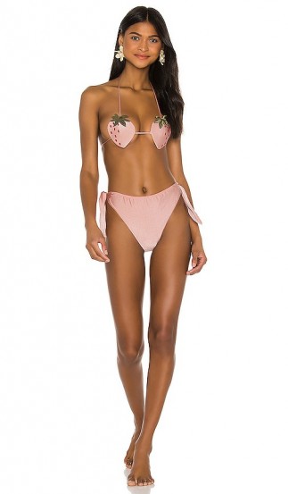 ADRIANA DEGREAS Strawberry High Leg Bikini Set Rose / print bikinis