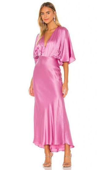 AIIFOS Isabelle Dress Pink ~ fluid silk dresses - flipped