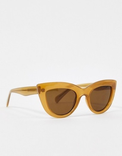 A.Kjaerbede cat eye sunglasses in beige – retro summer eyewear - flipped