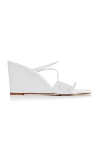 Christopher Esber Alexa Strappy Leather Wedge Sandals ~ white wedges