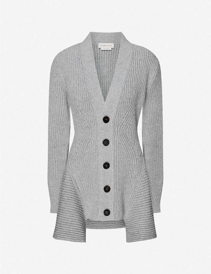 ALEXANDER MCQUEEN V-neck wool and cashmere-blend cardigan - flipped