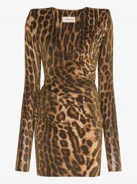 Alexandre Vauthier Leopard Print Bodycon Mini Dress – 80s glamour – plunging necklines