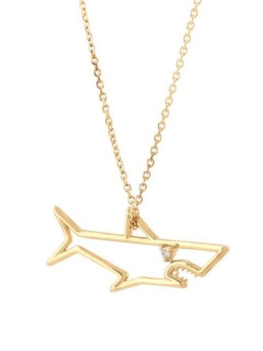 Aliita 9kt yellow gold Tiburón necklace / shark pendants - flipped