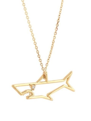 Aliita 9kt yellow gold Tiburón necklace / shark pendants