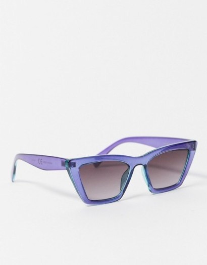 & Other Stories squared cat-eye sunglasses in purple – vintage style accessories - flipped