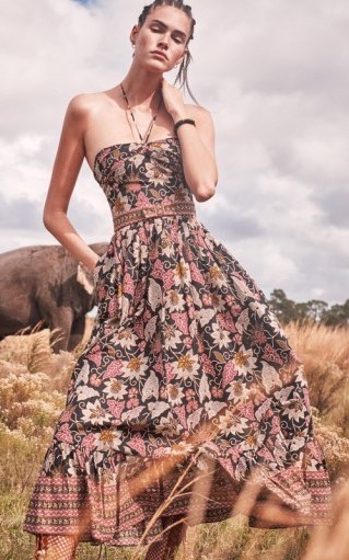 Alexis Aniessa Printed Cotton Halterneck Dress / summer halter dresses - flipped