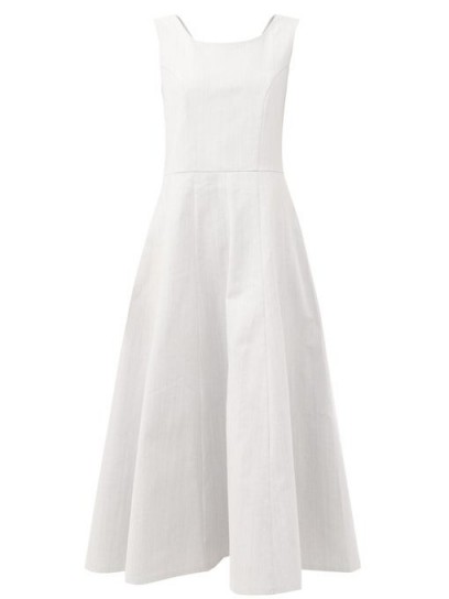 GIOIA BINI Anya cotton-twill midi dress ~ white longline summer dresses