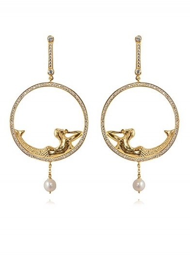 APPLES & FIGS 24k gold vermeil mermaid & pearl earrings / mermaids & pearls - flipped