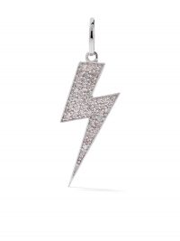 AS29 18kt white gold pave diamond flash pendant / lightning pendants