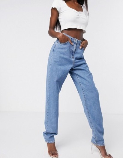 ASOS DESIGN Lightweight ‘Slouchy’ mom jeans in midwash - flipped