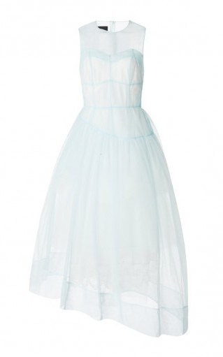 Simone Rocha Asymmetric Sheer Tulle Corset Dress ~ dreamy blue dresses - flipped