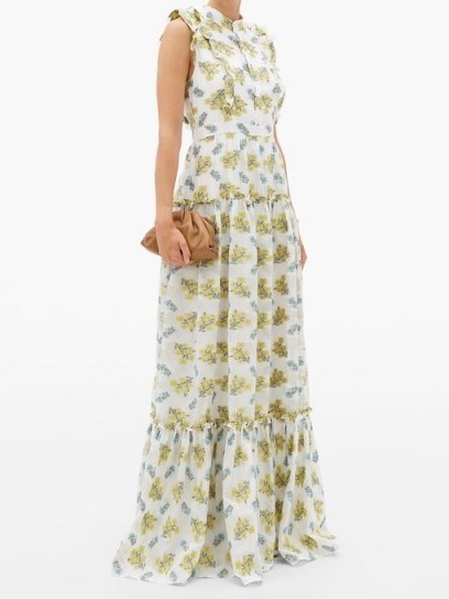 ERDEM Ava tiered floral fil coupé gown – ruffles & tiers - flipped