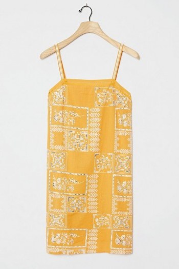ANTHROPOLOGIE Akriti Square Neck Cami Dress in Maize ~ yellow summer slip dresses - flipped