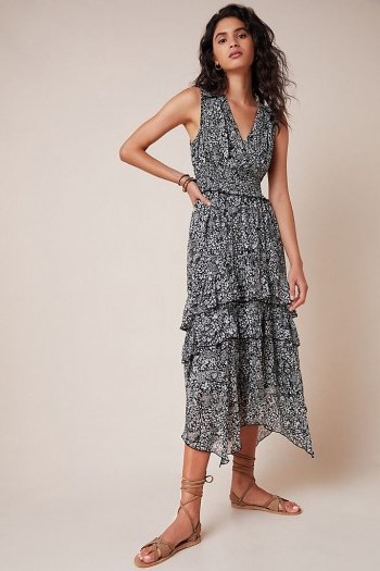 ANTHROPOLOGIE Marcella Tiered Midi Dress - flipped