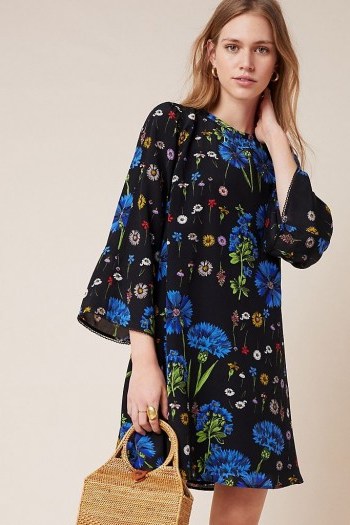 Maeve Aderyn Botanical Silk Tunic Dress / vintage look shift dresses - flipped