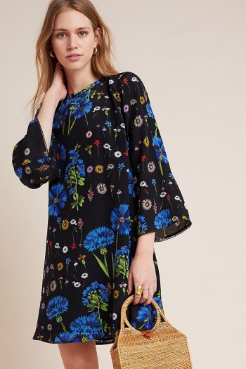 Maeve Aderyn Botanical Silk Tunic Dress / vintage look shift dresses
