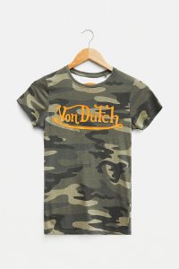 Von Dutch Camo Logo T-Shirt Khaki
