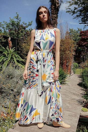 Tallulah & Hope Martha Cake Maxi Dress ~ long bold-print summer dresses