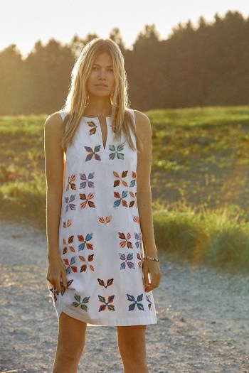 ANTHROPOLOGIE Marcie Embroidered Shift Dress - flipped