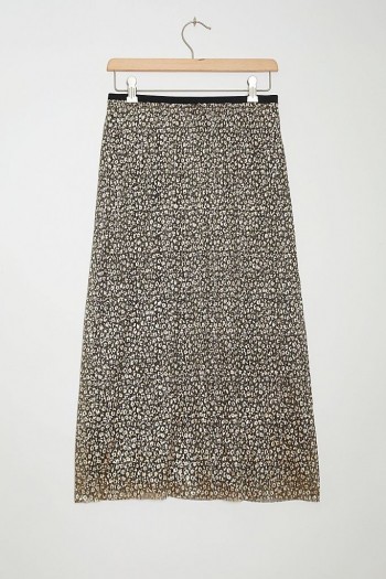 Maeve Anina Shimmer Midi Skirt Gold / metallic thread skirts