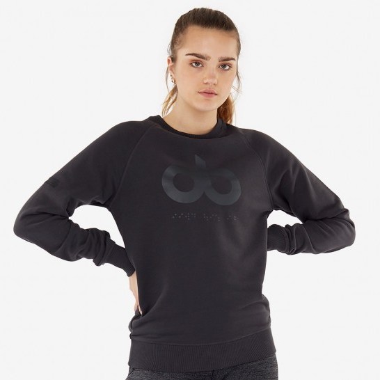 From Do Sport Live – icon womens sweatshirt in washed black - flipped