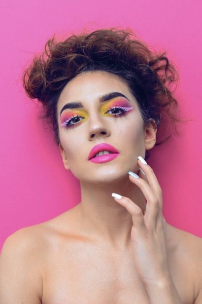 Beauty Model in Colourful makeup