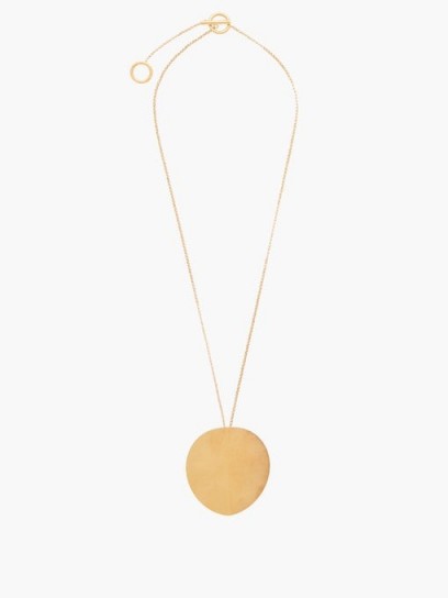 JIL SANDER Bent-pendant necklace / contemporary disc pendants