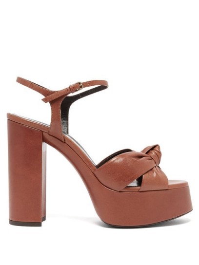 70s style platforms / SAINT LAURENT Bianca knotted leather platform sandals