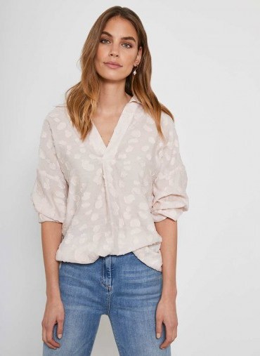 MINT VELVET Blush Jacquard Oversized Shirt | weekend shirts - flipped