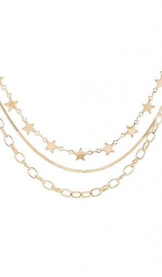 BRACHA Cosmos Star Layered Necklace – gold plated triple chain necklaces - flipped