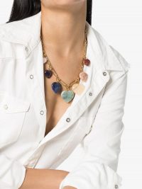 BRINKER & ELIZA Carpe Diem gold-plated charm necklace | stone hearts