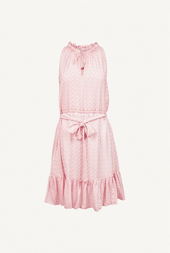 Heidi Klein Buenos Aires Ruffle Neck Mini Dress ~ pink pool dresses ~ beach bar clothing - flipped