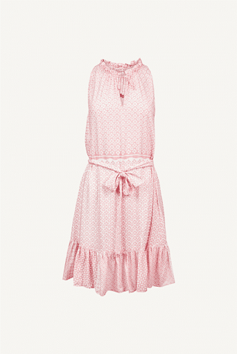 Heidi Klein Buenos Aires Ruffle Neck Mini Dress ~ pink pool dresses ~ beach bar clothing