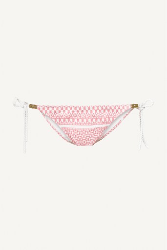Heidi Klein Buenos Aires Tie Side Bottom Pink and White ~ low level bikini bottoms - flipped