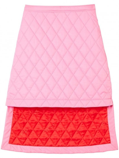 Burberry asymmetric diamond quilted skirt ~ bubblegum pink skirts ~ hi-low hemlines