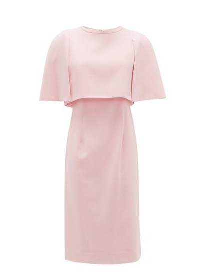 GOAT Cape-bodice wool-crepe dress ~ sophisticated pink dresses - flipped
