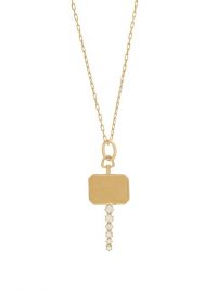 JADE TRAU Catherine diamond & 18kt gold pendant necklace / longline necklaces