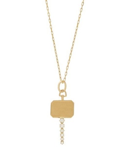 JADE TRAU Catherine diamond & 18kt gold pendant necklace / longline necklaces - flipped