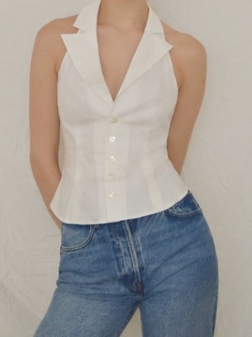 Reformation Chianti Top | white halter tops - flipped