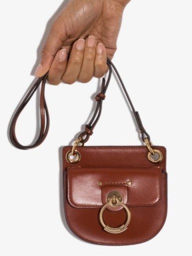 CHLOÉ Tess brown leather mini bag / small bags - flipped