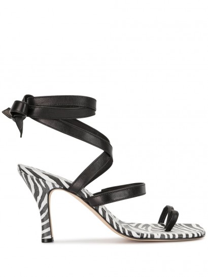 Christopher Esber Arta Heel sandals / zebra print barely there sandal