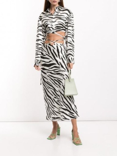 Christopher Esber zebra-print straight skirt - flipped