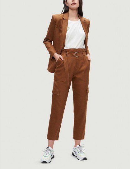 CLAUDIE PIERLOT Panoramice mid-rise woven trousers tobacco - flipped