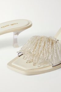 CULT GAIA Uma crystal-embellished PVC mules | clear luxe mule