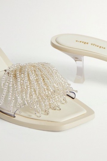 CULT GAIA Uma crystal-embellished PVC mules | clear luxe mule - flipped