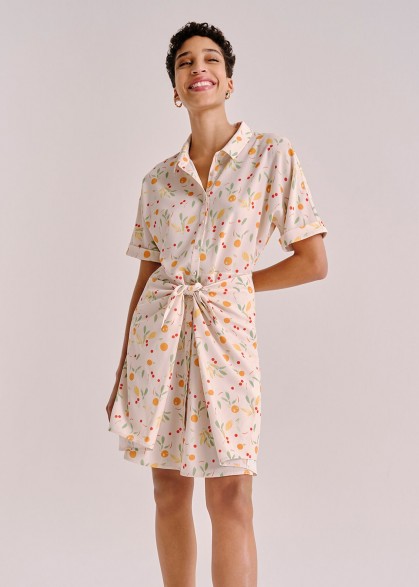 WHISTLES DOLLY FRUIT TIE FRONT DRESS