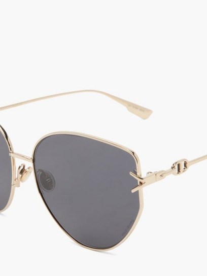 DIOR EYEWEAR DiorGypsy1 cat-eye metal sunglasses ~ black tinted lenses - flipped