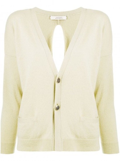 Dorothee Schumacher Soft Volumes open-back cardigan ~ yellow cashmere cardigans - flipped