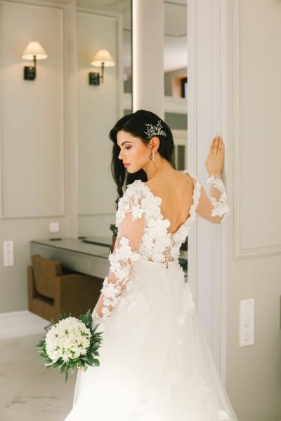 Elegant bride in a wedding dress - flipped
