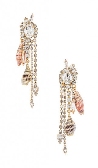 Elizabeth Cole Maude Earrings / shell and crystal drops